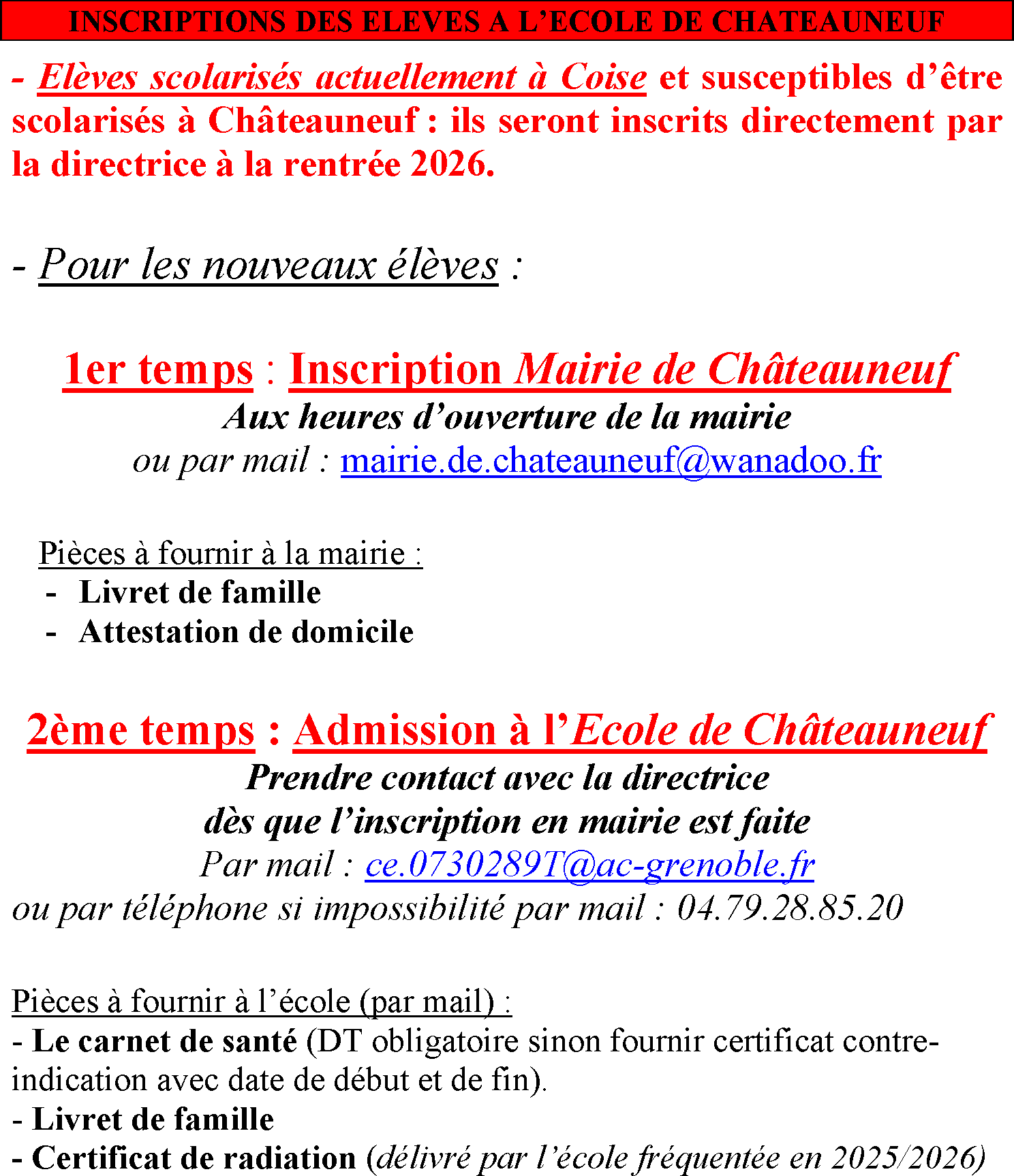 ECOLE inscription Page 2